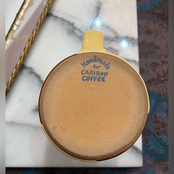 Handmade Caribou Pottery Coffee Mug Mix of Matte & Glazed w Primitive Design - Picture 13 of 13